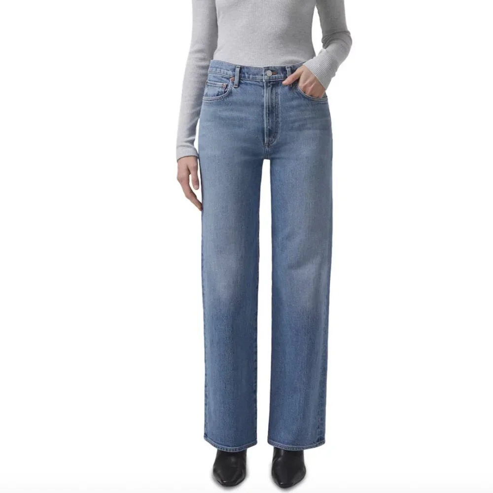 AGOLDE Harper Mid Rise Relaxed Straight Jeans in Flash Size 29 - Picture 3 of 12